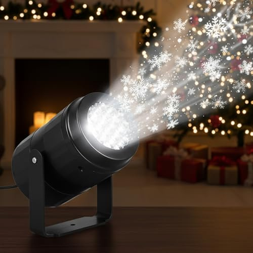 GSL Christmas Snowflake Projector, USB LED Indoor Wall and Tree Light
