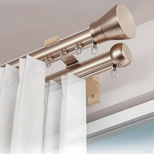 Doppio bastone per tenda in metallo divisorio elegante in alluminio doppio binario per tenda per soggiorno e camera da letto 3,4 m d 2 vie asta per tenda soluzione decorativa per la casa