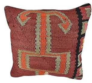 kelim kissen 40x40 cm handgefertigt kelim kissenbezug orientalische kissen kopfkissen viereckig dekorative bohemian kissenhülle dekokissen sofakissen zierkissen code 2872