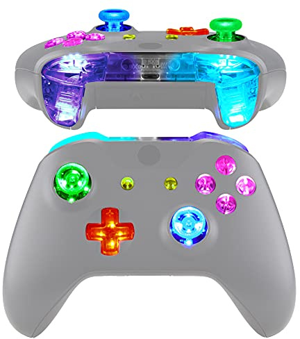 eXtremeRate Multi-Colors Luminated Bumpers Triggers Dpad Thumbsticks Start Back ABXY Action Buttons, DTFS (DTF 2.0 ) LED Kit for Xbox One S/X Controller (Model 1708) - Controller NOT Included