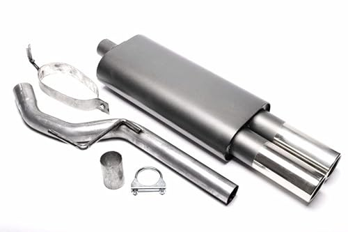 Sportendschalldämpfer Sportauspuff Endschalldämpfer Stahl 2x76mm rund gebördelt mit ABE für Typ 3A/35I - Eintragungsfrei - 1034199