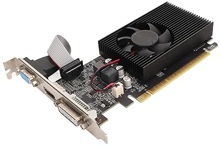 Bewinner GT 730-Grafikkarte, 4 GB DDR3 128-Bit-Gaming-Grafikkarte mit Lüfter, Computer-Low-Profile-GPU, HDMI, DVI, VGA-PC-Grafikkarte