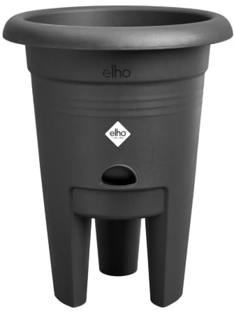 elho Green Basics Jordgubbskruka 22 cm – blomkruka för odling av jordgubbsväxter – inklusive vattenreservoar – 100% återvunnen plast – svart/living svart