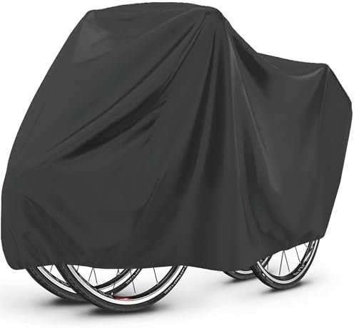 Telo copri bicicletta da esterno 2 bici protezione superiore contro pioggia sole e sporco materiale PEVA rinforzato Adattabile a tutti dimensioni generose 240x140 cm