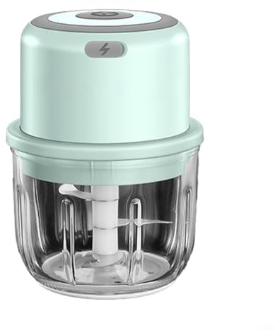 Zoegneer Presse-ail électrique Hachoir à Viande Coupe-légumes pour hacher Les oignons Ail Poivrons Carottes Fruits 300 ML (Vert)