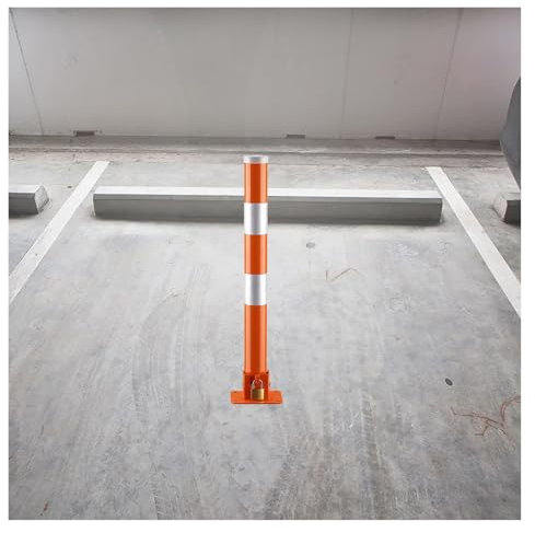 Parkplatzsperre Sicherheitspoller-Verkehrskegel For Parkplätze, Faltbare, Abschließbare Verkehrsleitpfosten Aus Stahl For Auffahrten, Straßen Und Gehwege, Sicherheitsparkabsperrpfosten For Parklager M