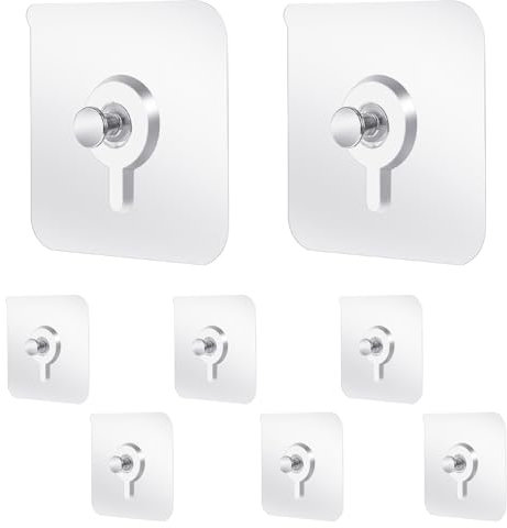 Mabor 6 Stück Klebeschrauben, Selbstklebende Klebenagel Klebeschrauben Extra Stark Stanzfreier Klebenägel Wand Wasserdichte Befestigung Ohne Bohren Transparente Klebeschraube für Bad Küchen