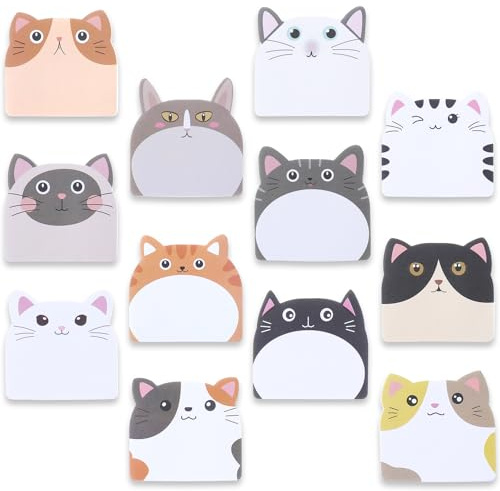 LLOUSSAK 360 Stück Lustige Haftnotize Kinder, Niedliche Haftnotizen | Cartoon Haftnotizen Kinder, Kawaii Schulbedarf Notizblock, Büroartikel, für Notieren, Notizen Machen, Studenten, Zuhause