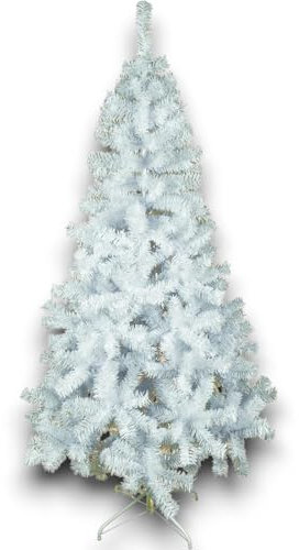 Albero di Natale Bianco 90 cm con 100 Rami Effetto Realistico Rami Fissi Apertura ad Ombrello Ignifugo Montaggio Facile Natalizio Christmas Feste