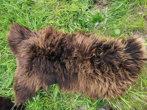 Provellus Vera pelle di pecora ecologica, marrone fino a 140 cm, 2. Scelta (più lunga (5 cm – 15 cm), 80 – 90 cm di lunghezza)
