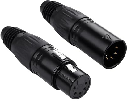 PNGKNYOCN XLR 5 Pin Audio Stecker,1Paar 5 Pin XLR male&Female Mikrofon Ersatz Audio Stecker Buchse für Mikrofon, Mixer, Verstärker und mehr