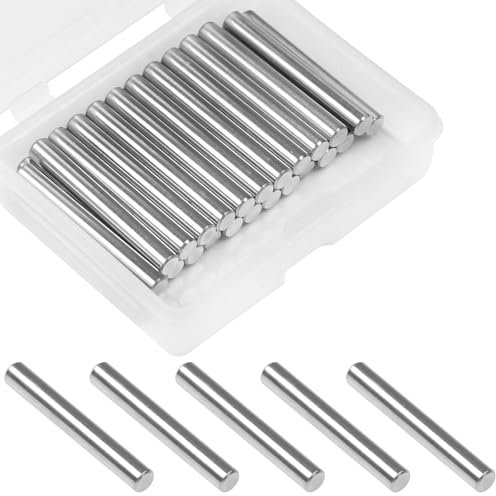 Yinpecly 25 Stück 4 mm x 30 mm Regal-Dübelstift, 304 Edelstahl, Dübelstift, Regalstütze, Stift, Metall, Bücherregal-Heringe, Unterstützung für Schrank, Möbel, Befestigung, Komponentenposition