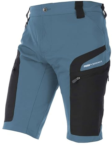 PUMA Workwear Pro-One Adventure Shorts Herren - Wanderhose kurz für Männer - Verstärktes langlebiges Nylon - Trekkinghose mit 4-Wege Stretch - Mit D-Ring - Outdoor Hosen - Sky Blue - L