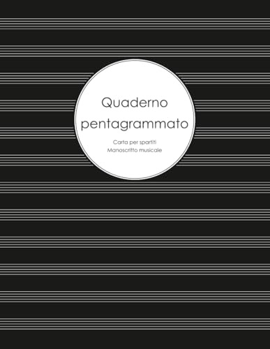 Quaderno pentagrammato | Carta per spartiti | Manoscritto musicale: 200 pagine | 12 pentagrammi per pagina | Quaderno per musicisti, studenti e compositori