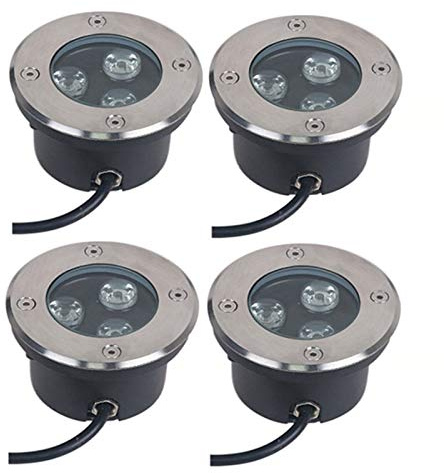 WZYJLyds Luces Empotrables Suelo Exterior, 3W Ultradelgado Luz Empotrada En El Suelo del Patio IP67 Foco Incrustado Suelo Exterior para Exterior, Acera, Jardín(Yellow,24V)