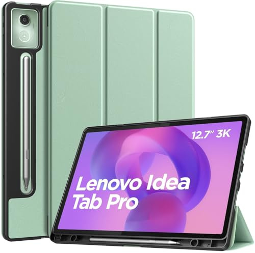 MoKo Coque pour Lenovo Idea Tab Pro 12,7 avec Porte-Stylo, Seafoam Green