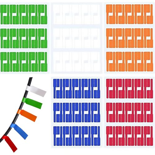 Kabelbeschriftung Etiketten Selbstklebend für Laserdrucker,UV-beständige Wasserdicht Reißfest Haltbar Kabel 300pcs