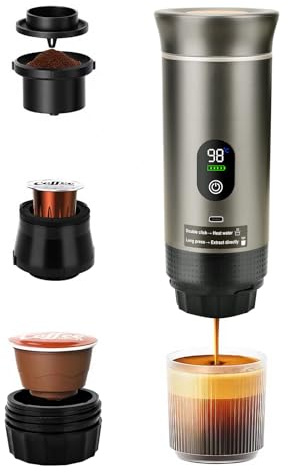 Cafetera Portatil Capsulas Mini Cafetera, Cafetera De Tres En Uno Con USB, Compatible Con Cápsulas De Café Y Polvo De Café, Adecuado Para Acampar, Trabajar Y Caminar