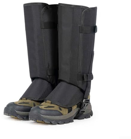 Polainas de piernas, protección ajustable para la caza, senderismo, polainas impermeables a prueba de serpientes para caminar al aire libre (negro)