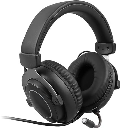 Tomantery Cuffie da Gioco Cablate Comode Cuffie Cablate RGB Clear Bass per Giocatori di PC da Gioco in PVC