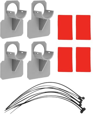 Lot de 4 supports de tuyau de piscine – Sécurisez les tuyaux de 3,2 cm de diamètre aux murs de la piscine, support de tuyau en plastique pour l'entretien de la piscine hors sol avec attaches de câble