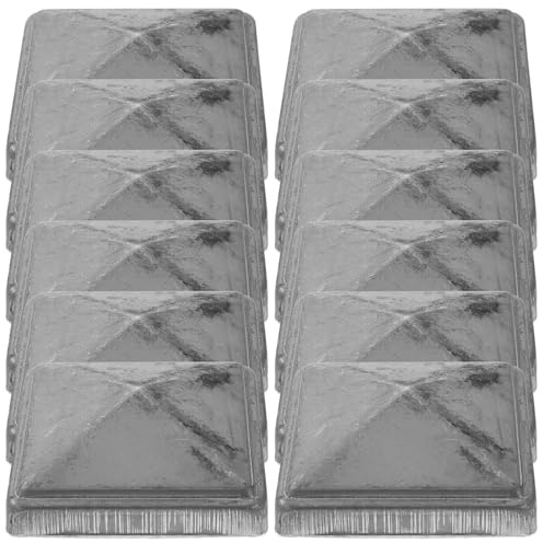 POPETPOP 12 Tapas de Postes de Hierro para Vallas Metálicas, Diseño Piramidal y Rectangular, Protección Versátil que Previene Grietas para Cercas y Buzones