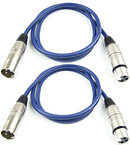 Adam Hall Cables 2 Stück K3MMF0100BLU Mikrofonkabel XLR female auf XLR male DMX Audio Kabel 3 pol polig (1,0 m, Blau, 2)