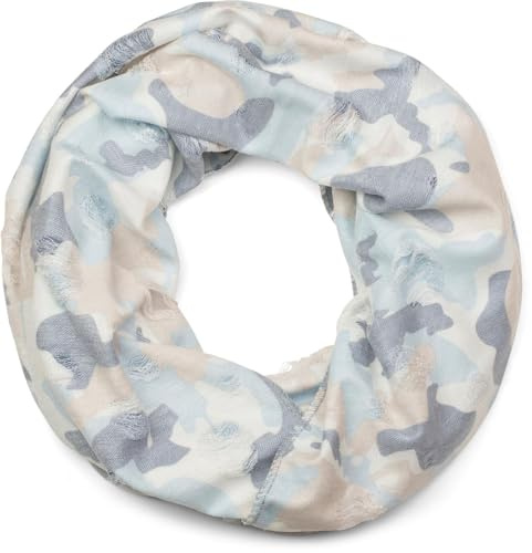 styleBREAKER Unisex Loop Schal Camouflage Destroyed 82x37cm | Schlauchschal. Risse und Löcher im Oberstoff. Army Look. 2-3 mal wickelbar. weiche Haptik. Rundschal.