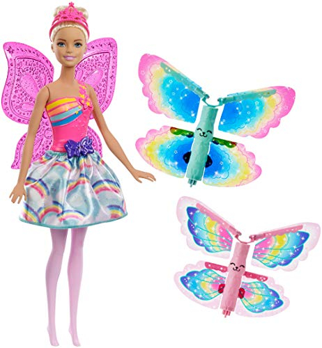 Mattel Barbie FRB08 Dreamtopia Regenbogen-Königreich Magische Flügel-Fee Puppe (blond)