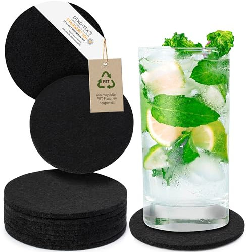 MIQIO® Design - Sottobicchieri in Feltro in Stile Scandi- Set da 10 (lavabile)