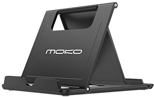 MoKo Handyständer, Handyhalterung Tisch, Tablet Ständer 6-12,9 Zoll | Kompatibel mit iPad Pro 12,9, iPad Air & Galaxy Tab, nur 64 g, faltbares Design, 6 einstellbare Winkel, Hoch- und Querformat