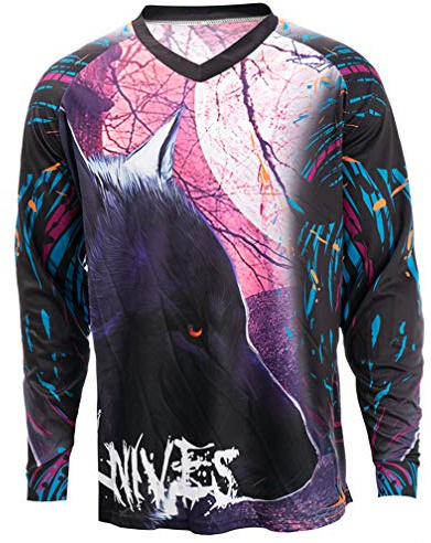Weimostar Cykeltröja herr mountainbike motocross långärmad MTB t-shirt nedförsbacke toppar sport racing ridblus cykeltröja röd blå M, 9535, M