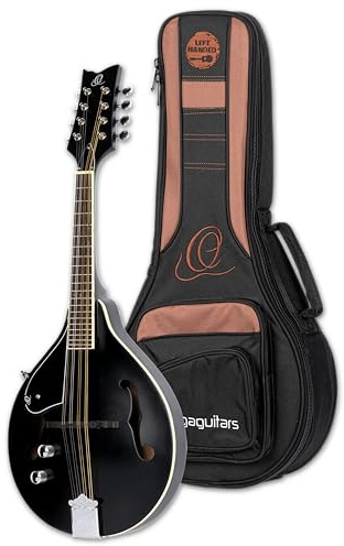 Ortega Guitars Linkshänder E-Akustik-Mandoline, A-Style - Fichte Schwarz | F-Holes, 20 Bünde, Fichtendecke und Ahorn-Korpus Satin Finish, inkl. Pro-Gigbag, RMAE40SBK-L