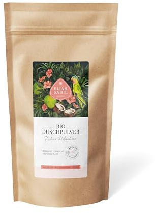 ELIAH SAHIL Bio Kokos- und Hibiskuspulver-Duschseife: Trockene Haut, beruhigend, Nachfüllung 250 g, einzigartig, Standard