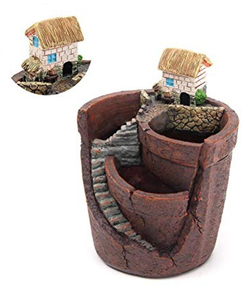 1 Pieza Maceta Planta Decorativa, Paisajismo Flores Plantas Pot, Planta Suculenta Maceta Contenedor, Decoración del Jardín del Hogar, con Orificios de Drenaje, para Escritorio(Marrón)