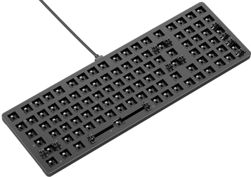 Glorious Gaming GMMK 2 Full Size (96%) Barebones (solo carcasa) - Carcasa de teclado gaming mecánico, completa (96%), aluminio, personalizable, RGB, distribuciones americano / ANSI - Negro