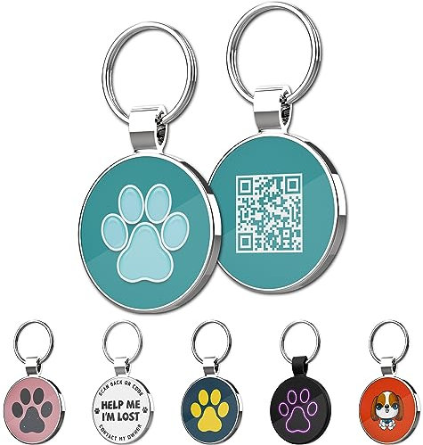 MYLUCKYTAG QR Code Pet ID | Personalized Dog & Cat Collar Tag | Online Profile with Instant Scanned Location Alert Email