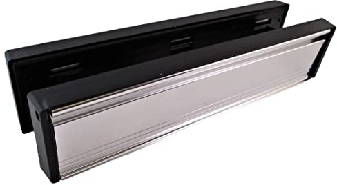 Haven Heritage ® 12 300mm Letterbox with Letterbox Draft excluder Internal Designed for Wooden Doors. (Chrome)
