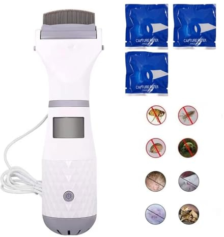 Biudxbo Peigne Anti Poux Electrique, aspirateur poux with Trois Filter Children Pet Filtre à Cheveux électrique, Professionnel Poux Outil de Nettoyage