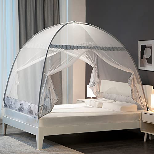 Pop up Moskitonetz Betthimmel, faltbares Netz tragbares Pop up Moskitonetz, durchsichtiges Zelt Mongolei Bao-Netze für Jungen, Mädchen, Erwachsene,B,1.2x2m