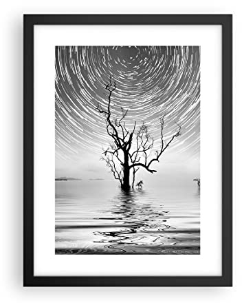 Poster da Parete Cornice Nera 30x40 cm Bianco e Nero Paesaggi - 4253 - P2B | E Albero Nero Stampa da Parete Quadro Decorativo Decorazione da Parete Arte Poster Moderno Soggiorno Camera da Letto ARTTOR