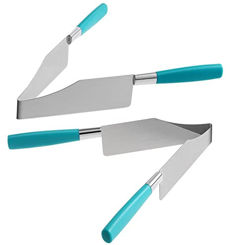 DOITOOL 2Pcs Cake Slicers Divider Stainless Steel Cake Cutters Tool for Serving Pies, Pastries, Desserts, Breads - for Weddings, Parties, and Celebrations（Random Color