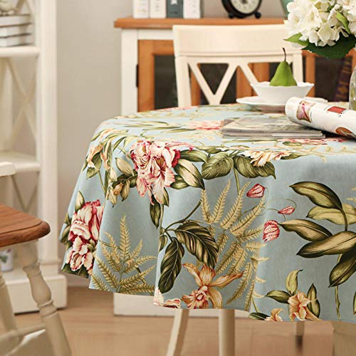 XQSSB Mantel Mesa Rectangular Antimanchas Cubremesa Wear Resistant para de Hogar Picnic del Hotel Tienda de Café Blue a Diameter 210cm