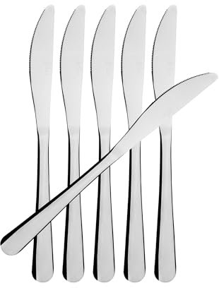 BESCH 6 Coltelli da dessert in acciaio inox, 17,2 x 1,5 cm