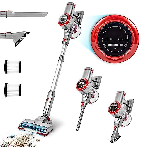 Duronic Cordless Vacuum Cleaner VC24 Rechargeable Upright Handheld Stick Cleaners, Bagless Powerful Hand Held Hoover for Floor, Pet hair, Carpet, Cars, Stairs, Lightweight