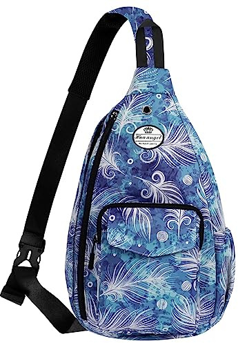 HUA ANGEL Stylisch Brusttasche Crossbody Bag Leichter Rucksack Damen Heren Wasserdicht Sling Bag Brusttasche UmhäNgetasche Mit Flaschenfach FüR Reisen Sportlich Wandern