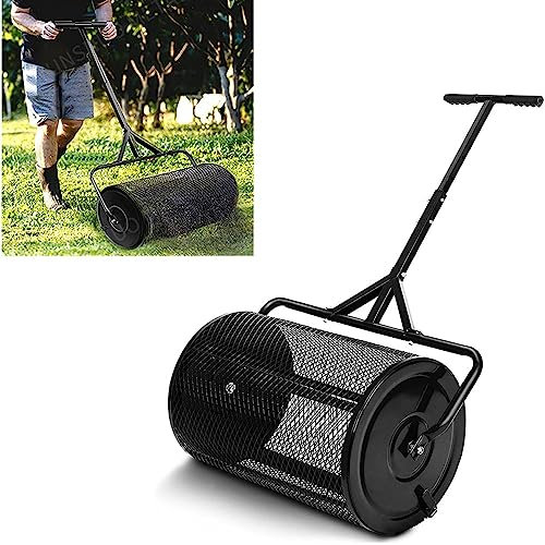 Spargitore Di Compost, Spargitore Di Muschio Di Torba, Spargitore Di Compost per Prato E Giardino, Con Impugnatura A Forma Di T Regolabile per Spargere Muschio Di Torba, Fertilizzante