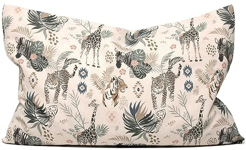Cojín de lavanda orgánico, 30 x 20 cm, funda orgánica Wild Tier + Bio Inlett natural/Cojín perfumado de hierbas