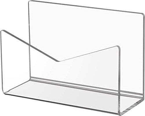 Geruwam Acryl-Briefhalter, Acryl-Post-Organizer, Arbeitsplatte, Briefhalter für Schreibtisch, 15,2 x 6,3 x 10,2 cm, Umschlaghalter, Postsortierständer für Zuhause, Büro, Schule