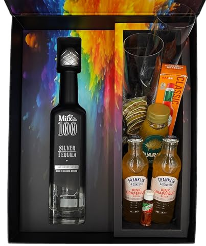 Miixa 100 Tequila Spicy Paloma Gift Set | Alcohol Bottles Gift Set | Premium Tequila Gift Set